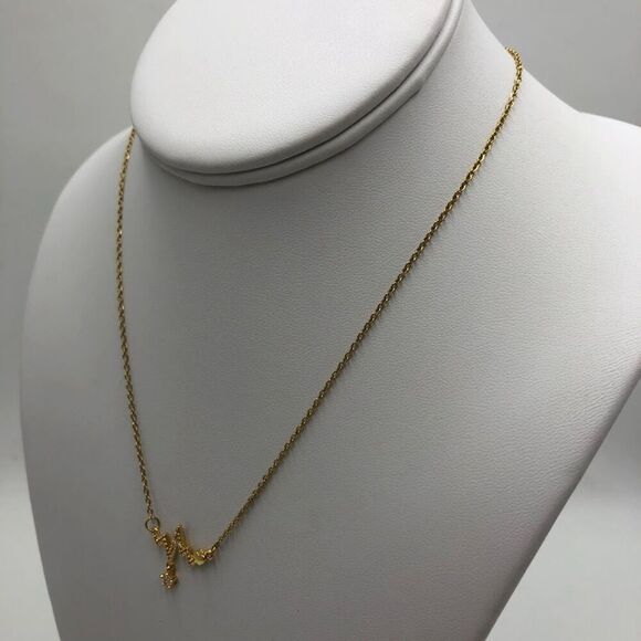 18K Gold Plated Women's Heart Beat Necklace Cubic Zirconia Waterproof Delicate - Picture 5 of 11